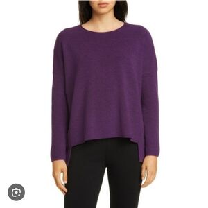 Eileen Fisher Merino Wool Purple Crewneck Sweater XS